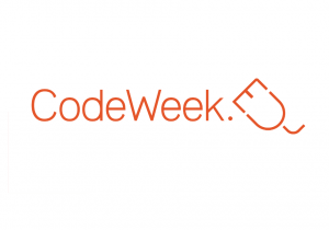 Logo CodeWeek i znak myszki do komputera