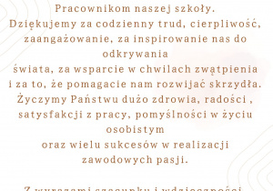 Kartka z życzeniami z okazji Dnia Edukacji Narodowej