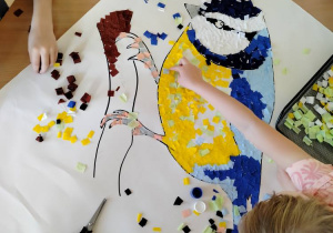 Wspólne tworzenie kolorowej sikorki